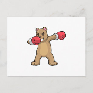 Carte Postale Ours en boxeur au Boxing & Hip Hop Dance Dab