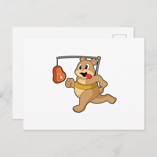 Carte Postale Ours en course (Devant / Derrière)