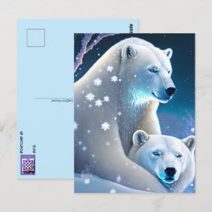 Carte Postale Ours en hiver, Passage