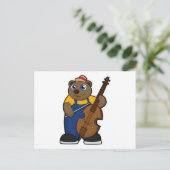 Carte Postale Ours en musicien avec guitare (Debout devant)