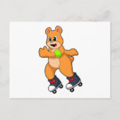 Carte Postale Ours en patineur avec des patins en ligne (Devant)