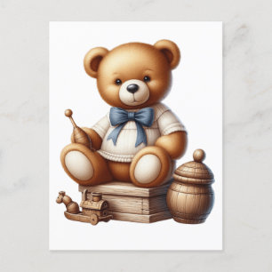 Carte Postale Ours en peluche