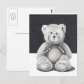 Carte Postale Ours en peluche au crayon (Devant / Derrière)