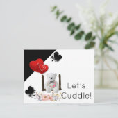 Carte postale Ours en peluche blanc Floral (Debout devant)