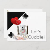 Carte postale Ours en peluche blanc Floral (Devant / Derrière)