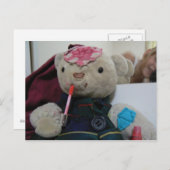 Carte Postale ours en peluche brillant de lèvre (Devant / Derrière)