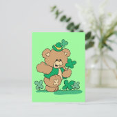 Carte Postale Ours en peluche de la Saint-Patrick (Debout devant)