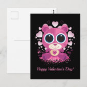 Carte Postale Ours en peluche de la Saint-Valentin (Devant / Derrière)