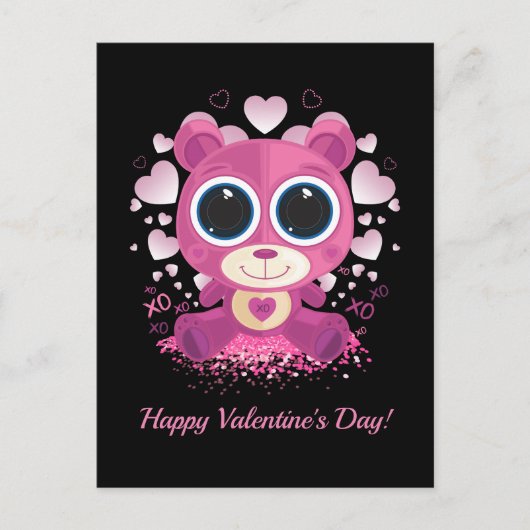 Carte Postale Ours en peluche de la Saint-Valentin (Devant)