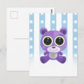Carte Postale Ours en peluche - oeil étoilé pourpre (Devant / Derrière)