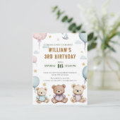 Carte Postale Ours en peluche personnalisé Anniversaire (Debout devant)