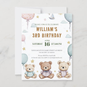 Carte Postale Ours en peluche personnalisé pour anniversaire