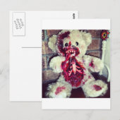 Carte Postale ours en peluche zombie (Devant / Derrière)