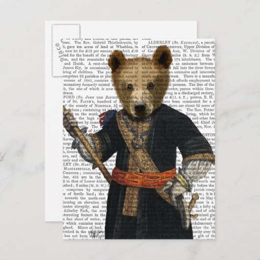 Carte Postale Ours en Robes Bleues 2 (Devant / Derrière)