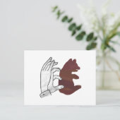 Carte Postale Ours en silhouette de main marron (Debout devant)