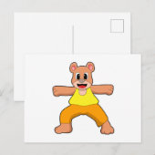 Carte Postale Ours en yoga en position debout (Devant / Derrière)