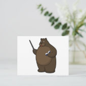 Carte Postale Ours enseignant avec livre et pointeur (Debout devant)