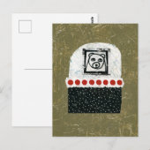 Carte postale Ours est fatigué (Devant / Derrière)