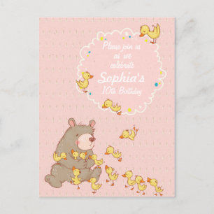 Carte Postale Ours et colliers Enfants Invitation Anniversaire