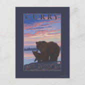 Carte Postale Ours et cub - Curry, Alaska (Devant)