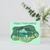 Carte Postale Ours Et Cube En Papier (Debout devant)