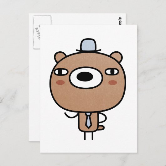 Carte Postale Ours fantaisie (Devant / Derrière)