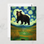 Carte Postale Ours géant nocturne étoilé (Devant / Derrière)