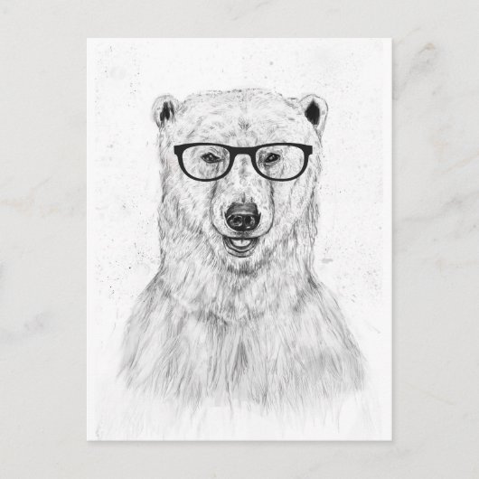 Carte Postale ours geek (Devant)
