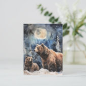 Carte Postale Ours Grizzly et bébé (Debout devant)