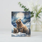 Carte Postale Ours Grizzly et bébé (Debout devant)