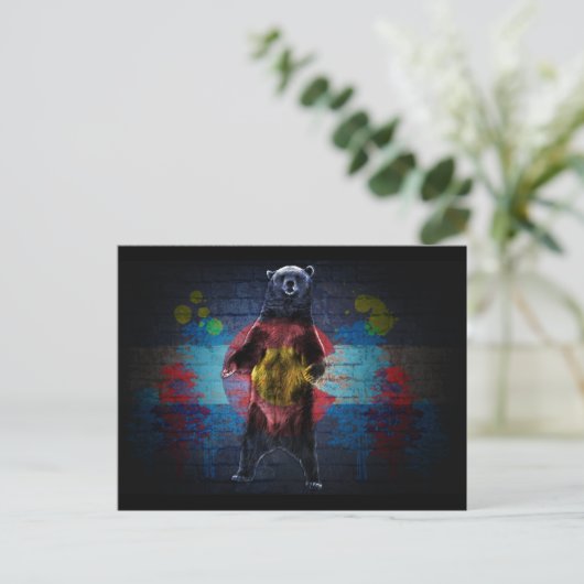 Carte postale ours grunge drapeau Colorado graffit (Debout devant)