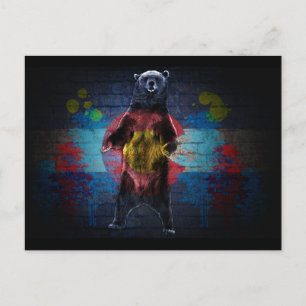 Carte postale ours grunge drapeau Colorado graffit