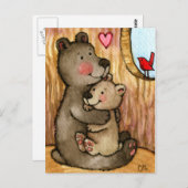 Carte Postale Ours Hugs - Cute Teddy Bear Art (Devant / Derrière)