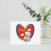 Carte Postale Ours-infirmière avec T-shirts et cadeaux de coeur (Debout devant)