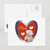 Carte Postale Ours-infirmière avec T-shirts et cadeaux de coeur (Devant / Derrière)