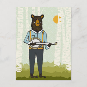 Carte Postale Ours Jouant Banjo