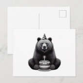 Carte Postale Ours Joyeux Anniversaire (Devant / Derrière)