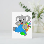 Carte Postale Ours Koala avec sac à dos (Debout devant)
