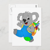 Carte Postale Ours Koala avec sac à dos (Devant / Derrière)
