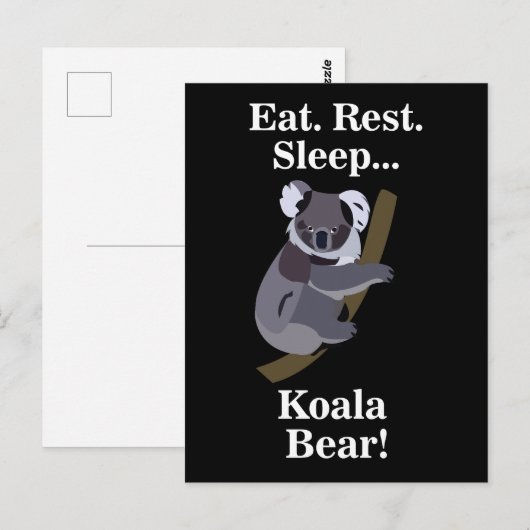 Carte Postale Ours Koala Drôle (Devant / Derrière)
