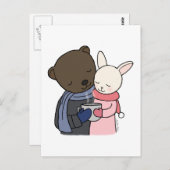 Carte postale Ours & Lapin Ours Bunny Love Carte A (Devant / Derrière)