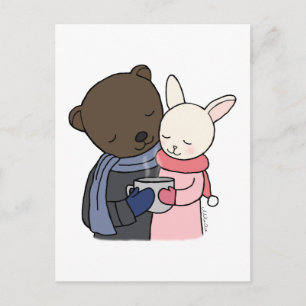 Carte postale Ours & Lapin Ours Bunny Love Carte A