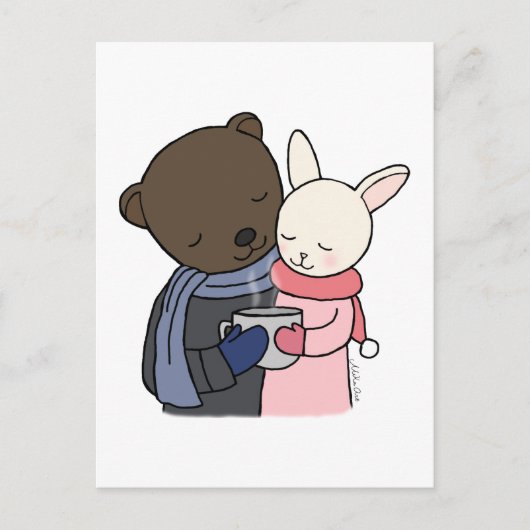 Carte postale Ours & Lapin Ours Bunny Love Carte A (Devant)
