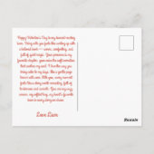 Carte Postale Ours livresque de la Saint-Valentin (Dos)