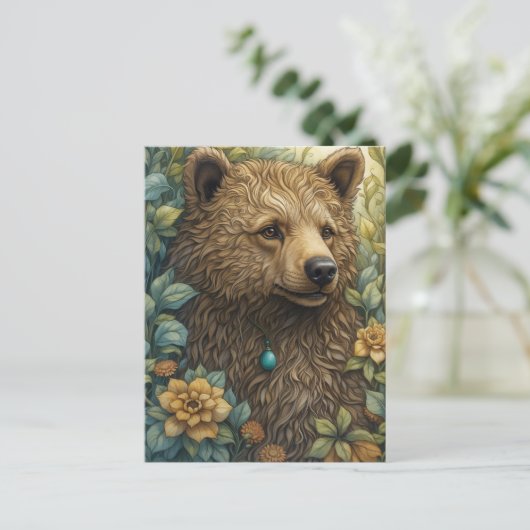 Carte Postale Ours lunaire en forêt (Debout devant)