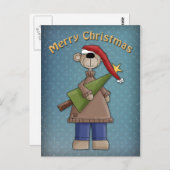 Carte Postale Ours mignon avec arbre (Devant / Derrière)