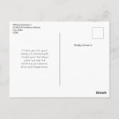 Carte Postale Ours mignon et arbre de Noël Merci (Dos)