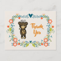 Ours mignon, Fleur Jaune et Merci de couronne fleu