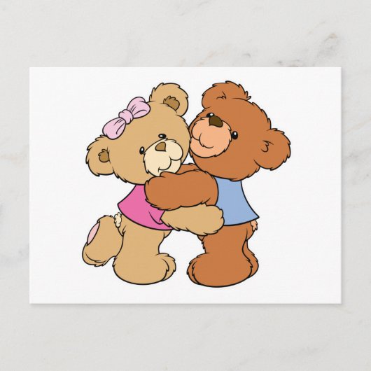 Carte Postale Ours mignons Bisous d'ours (Devant)