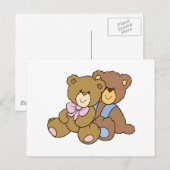 Carte Postale Ours mignons qui s'embrassent (Devant / Derrière)